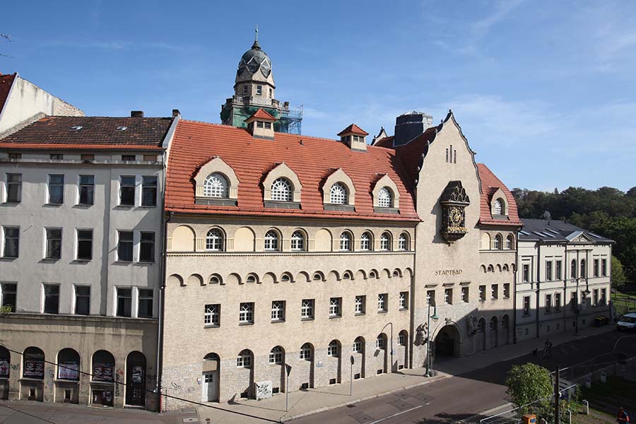 Das Stadtbad in Halle (Saale) von außen