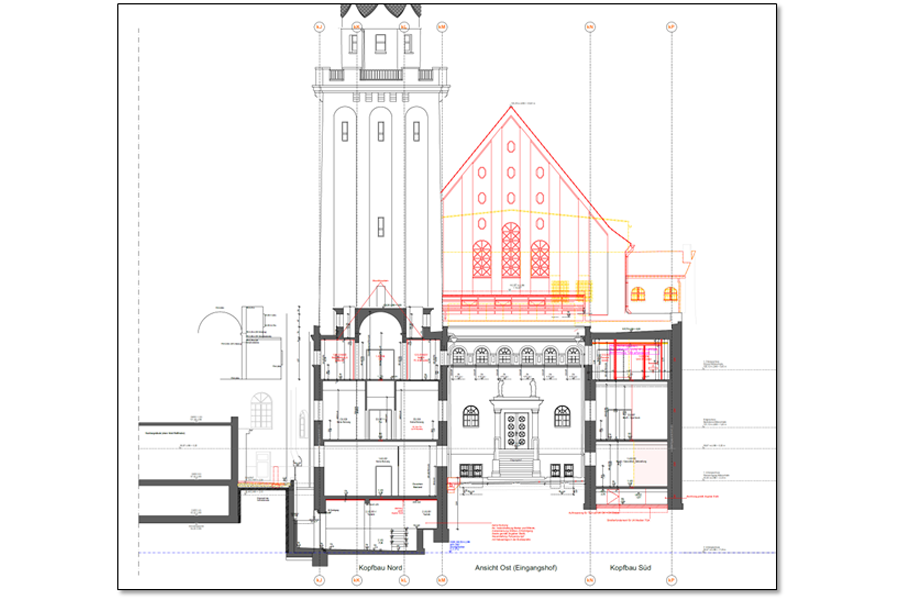 Technische Zeichnung Spitzdach.