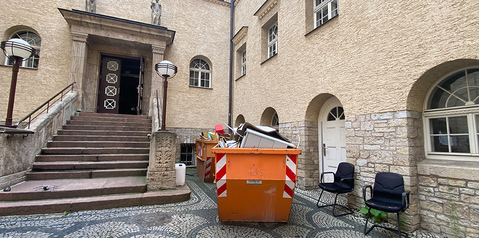 Blick in den Hof des Stadtbades.