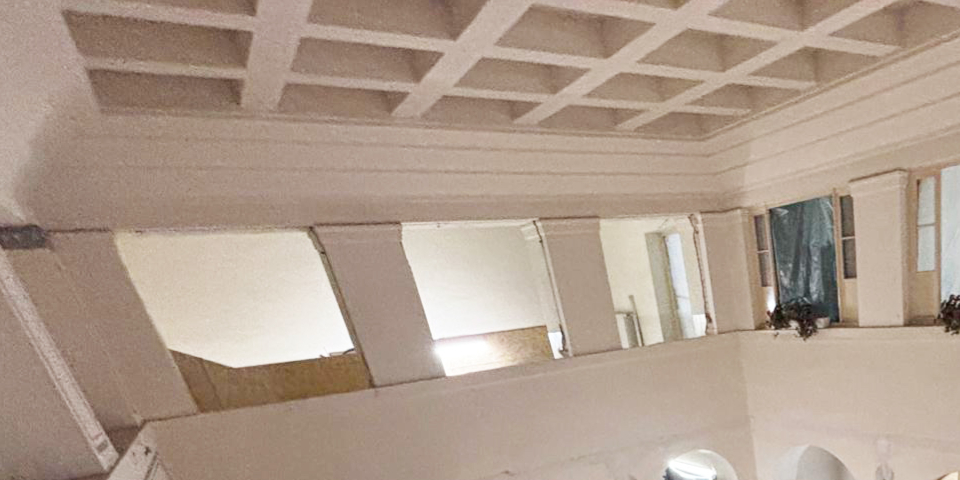Blick in die Baustelle Stadtbad, hier ins Foyer.