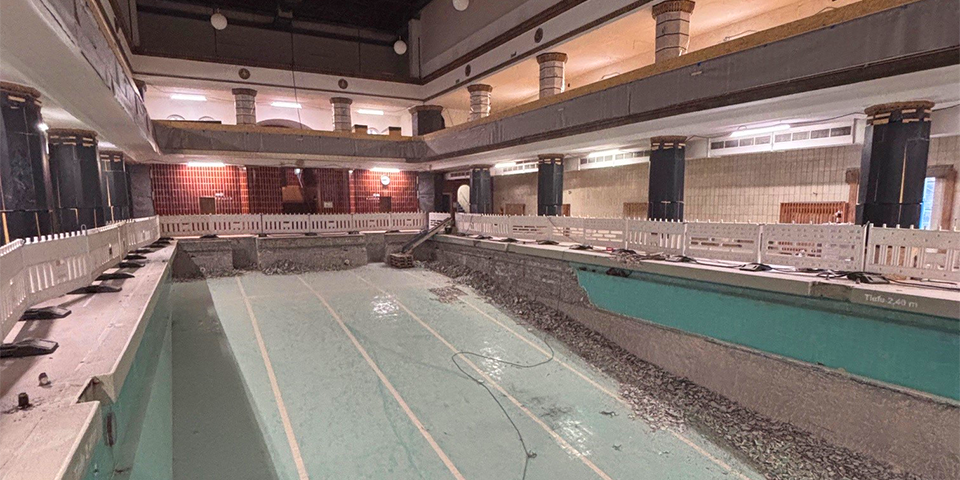 Baustelle der Männerhalle.