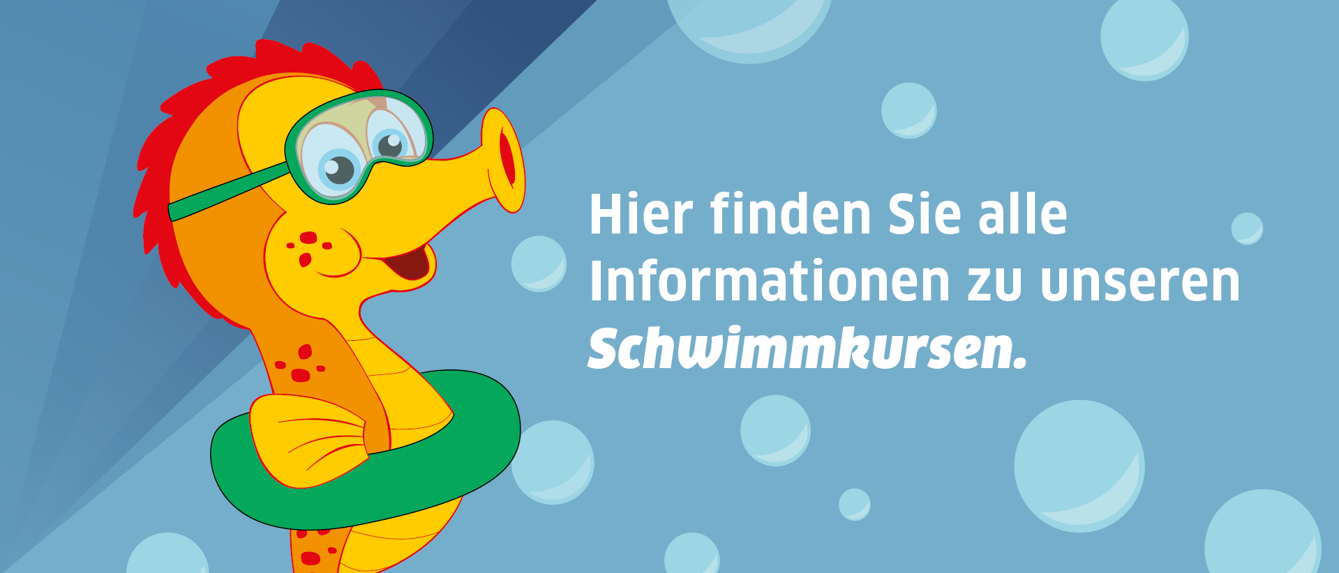 Seepferdchen auf blauem Hintergrund